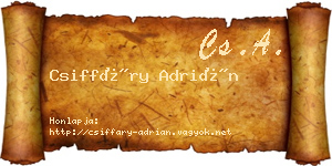 Csiffáry Adrián névjegykártya